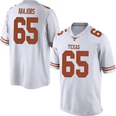 Men's Game Jake Majors Texas Longhorns Mens Football College Jersey - White