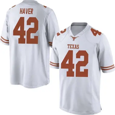 Men's Game Tate Haver Texas Longhorns Mens Football College Jersey - White